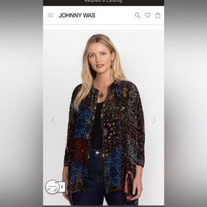 JOHNNY WAS AUDREY OVERSIZED BURNOUT SHIRT